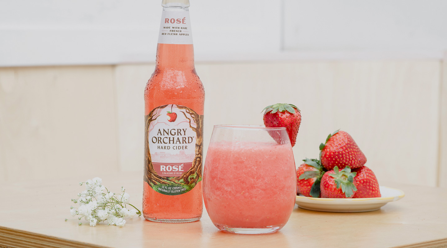 Angry Orchard Rose Cider Strawberry drink