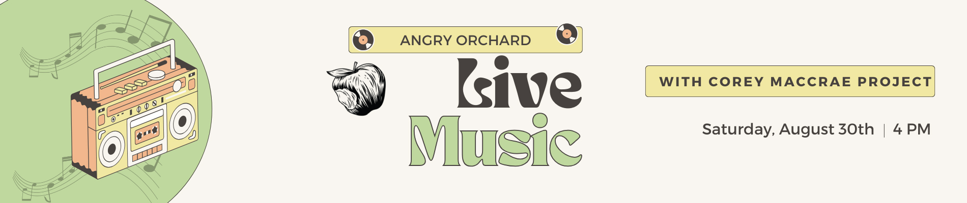 Live Music at Angry Orchard - Corey MacCrae Project